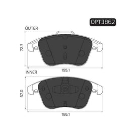 Audi A4 - Front Brake Pads | OPTIMA | OPT3862 - SKU OPT3862 - SpareMe South Africa