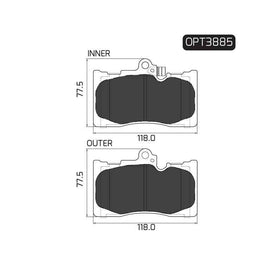 Lexus GS - Front Brake Pads | OPTIMA | OPT3885 - SKU OPT3885 - SpareMe South Africa