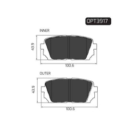 Kia Carens - Rear Brake Pads | OPTIMA | OPT3917 - SKU OPT3917 - SpareMe South Africa
