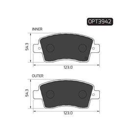 Toyota Etios - Front Brake Pads | OPTIMA | OPT3942 - SKU OPT3942 - SpareMe South Africa