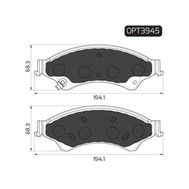 Ford Everest - Front Brake Pads | OPTIMA | OPT3945 - SKU OPT3945 - SpareMe South Africa