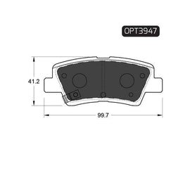 Hyundai Accent - Rear Brake Pads | OPTIMA | OPT3947 - SKU OPT3947 - SpareMe South Africa