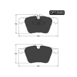 Jaguar XF - Front Brake Pads | OPTIMA | OPT3980 - SKU OPT3980 - SpareMe South Africa
