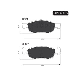 OPTIMA Front Brake Pads for Opel Corsa - SKU OPT4076 - SpareMe South Africa