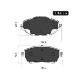 Toyota Auris - Front Brake Pads | OPTIMA | OPT4097 - SKU OPT4097 - SpareMe South Africa