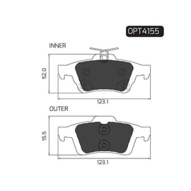 Ford Kuga - Rear Brake Pads | OPTIMA | OPT4155 - SKU OPT4155 - SpareMe South Africa