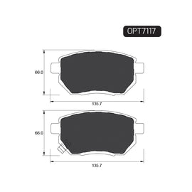 OPTIMA Front Brake Pads for Nissan Murano - SKU OPT7117 - SpareMe South Africa