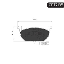 OPTIMA Front Brake Pads for Audi A1 - SKU OPT7135 - SpareMe South Africa