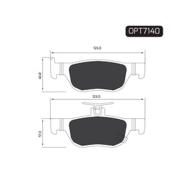 OPTIMA Rear Brake Pads for Mazda vehicles - SKU OPT7140