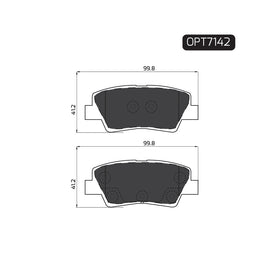 OPTIMA Rear Brake Pads for Hyundai Tucson - SKU OPT7142 - SpareMe South Africa