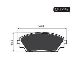 OPTIMA Front Brake Pads for Mazda vehicles - SKU OPT7147