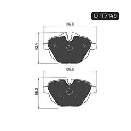 BMW 5 Series - Rear Brake Pads | OPTIMA | OPT7149 - SKU OPT7149 - SpareMe South Africa
