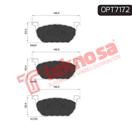 AUDI A1 Sportback Brake Pads (F) OPT7172 for Sale South Africa Brake Pads SpareMe