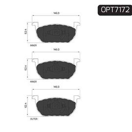 Audi A1 - Front Brake Pads | OPTIMA | OPT7172 - SKU OPT7172 - SpareMe South Africa