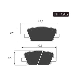OPTIMA Rear Brake Pads for Hyundai Santa Fe - SKU OPT7202 - SpareMe South Africa