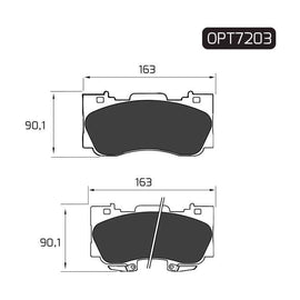 Ford Mustang - Front Brake Pads | OPTIMA | OPT7203 - SKU OPT7203 - SpareMe South Africa
