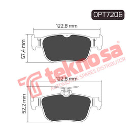 VW Caddy V 2020-S (R) Brake Pads OPT7206 for Sale South Africa Brake Pads SpareMe