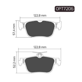 Volkswagen Caddy - Rear Brake Pads | OPTIMA | OPT7206 - SKU OPT7206 - SpareMe South Africa