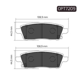 Chery Tiggo - Rear Brake Pads | OPTIMA | OPT7209 - SKU OPT7209 - SpareMe South Africa