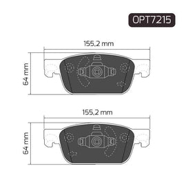 Audi A4 - Front Brake Pads | OPTIMA | OPT7215 - SKU OPT7215 - SpareMe South Africa