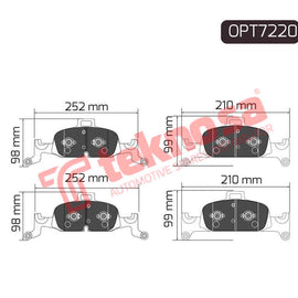 Audi A4 B9 A5 Brake Pads (F) OPT7220 for Sale South Africa Brake Pads SpareMe