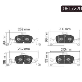 Audi A4 - Front Brake Pads | OPTIMA | OPT7220 - SKU OPT7220 - SpareMe South Africa