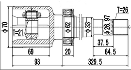 Inner C.V. Joint Renault Captur 1.5dCi 2013- Megane IV 1.6Sce 2015- (RN4021) CV Joint Teknosa