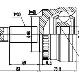OPTIMA Front Outer Cv Joint - SKU RV3016A - SpareMe
