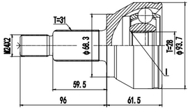 OPTIMA Rear Outer Cv Joint - SKU RV3019 - SpareMe