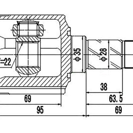 OPTIMA Rear Inner Cv Joint - SKU RV4012 - SpareMe