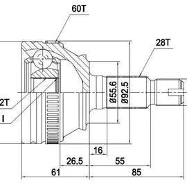 OPTIMA Front Outer Cv Joint - SKU RV5910 - SpareMe