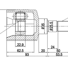 OPTIMA Front Inner Cv Joint - SKU SK4002 - SpareMe
