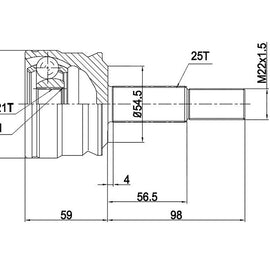 OPTIMA Front Outer Cv Joint - SKU SM3001 - SpareMe