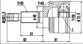 OPTIMA Front Outer Cv Joint - SKU SU3017A - SpareMe