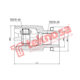 Inner CV Joint for Suzuki Ertiga K14B K15B 2012-2025 (SU4002) CV Joint Teknosa