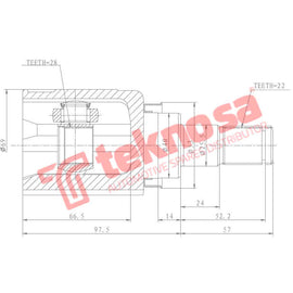 Inner CV Joint Suzuki Swift, Splash 1.2VVT K12B/M (SU4006) CV Joint Teknosa