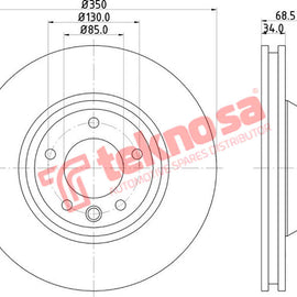 Brake Components Brake Disc TBD7009-D OPTIMA