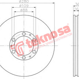 Brake Components Brake Disc TBD7034-D TEKNOSA