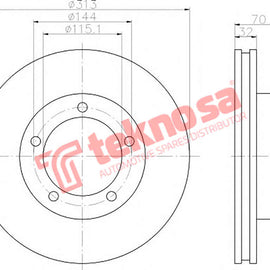 Brake Components Brake Disc TBD7044-D OPTIMA