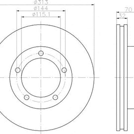 TOYOTA Land Cruiser - Front Brake Disc | OPTIMA | TBD7044-D - SKU TBD7044-D - SpareMe South Africa