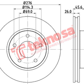 Brake Components Brake Disc TBD7058-D OPTIMA