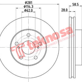 Brake Components Brake Disc TBD7088-D OPTIMA