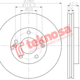Brake Components Brake Disc TBD7095-D OPTIMA