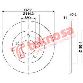 Brake Components Brake Disc TBD7104-D OPTIMA