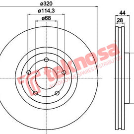 Brake Components Brake Disc TBD7133-D OPTIMA