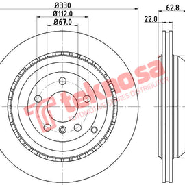Brake Components Brake Disc TBD7177-D OPTIMA