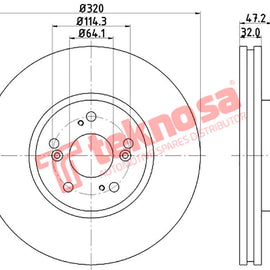 Brake Components Brake Disc TBD7182-D OPTIMA