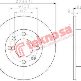 Brake Components Brake Disc TBD7184-D OPTIMA