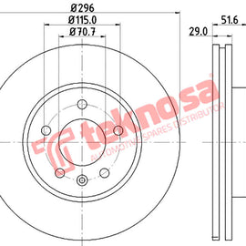 Brake Components Brake Disc TBD7195-D OPTIMA