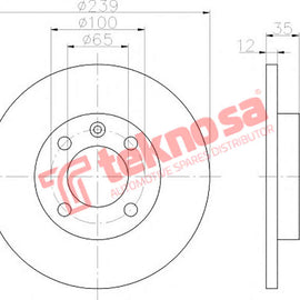 Brake Components Brake Disc TBD7242-D OPTIMA